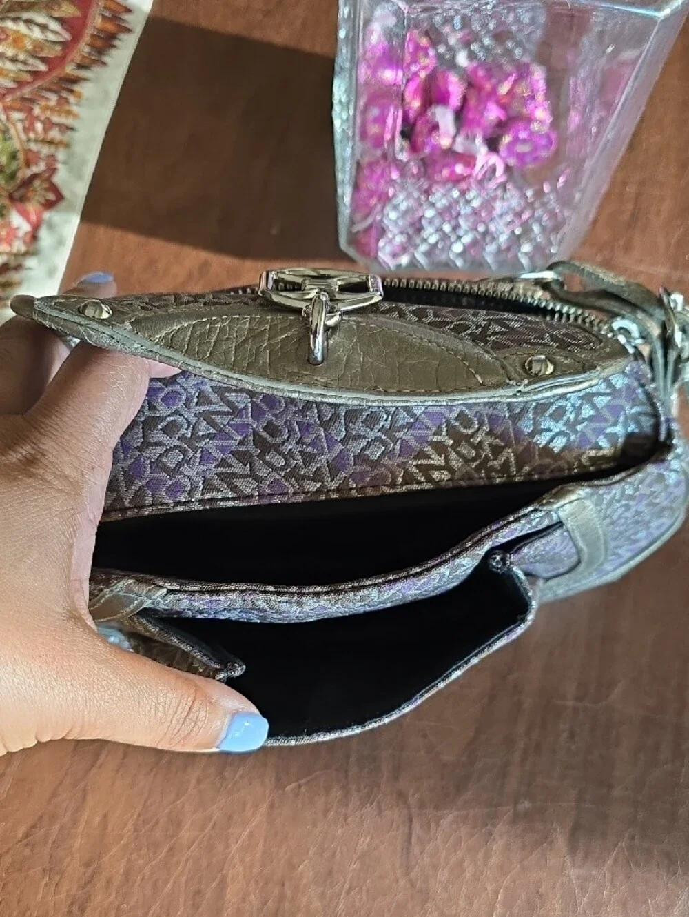 vintage DKNY monogram jacquard shoulder bag